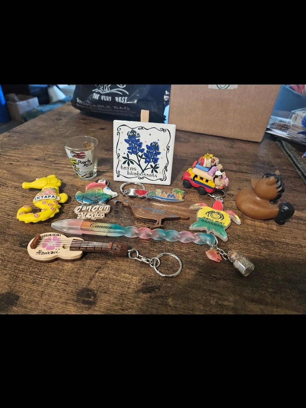 Assorted Colorful Souvenir Keychains & Magnets